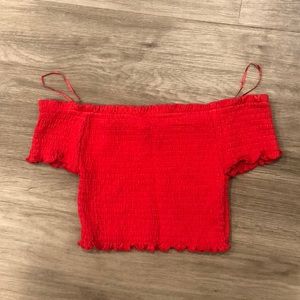 Shoulders-off crop top